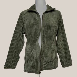 Woolrich Womens Green Corduroy Zip Up Jacket
